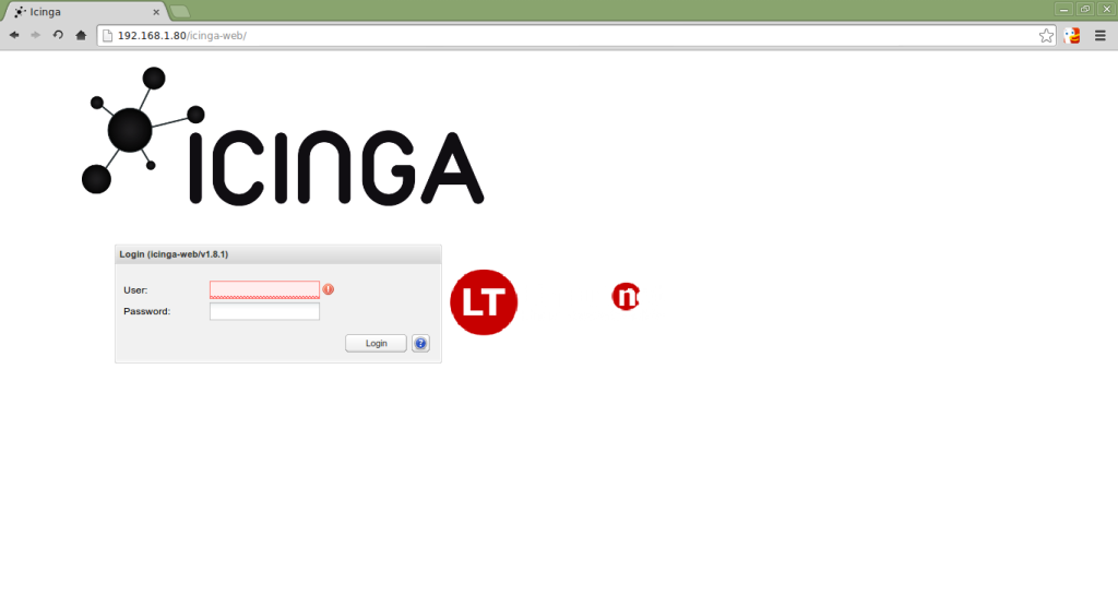 Icinga login screen