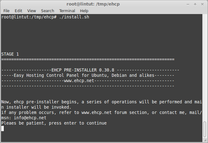 Install EHCP control panel on Ubuntu 12.04/12.10/13.04/13.10