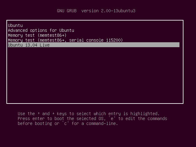 Ubuntu Desktop 13.04 Grub