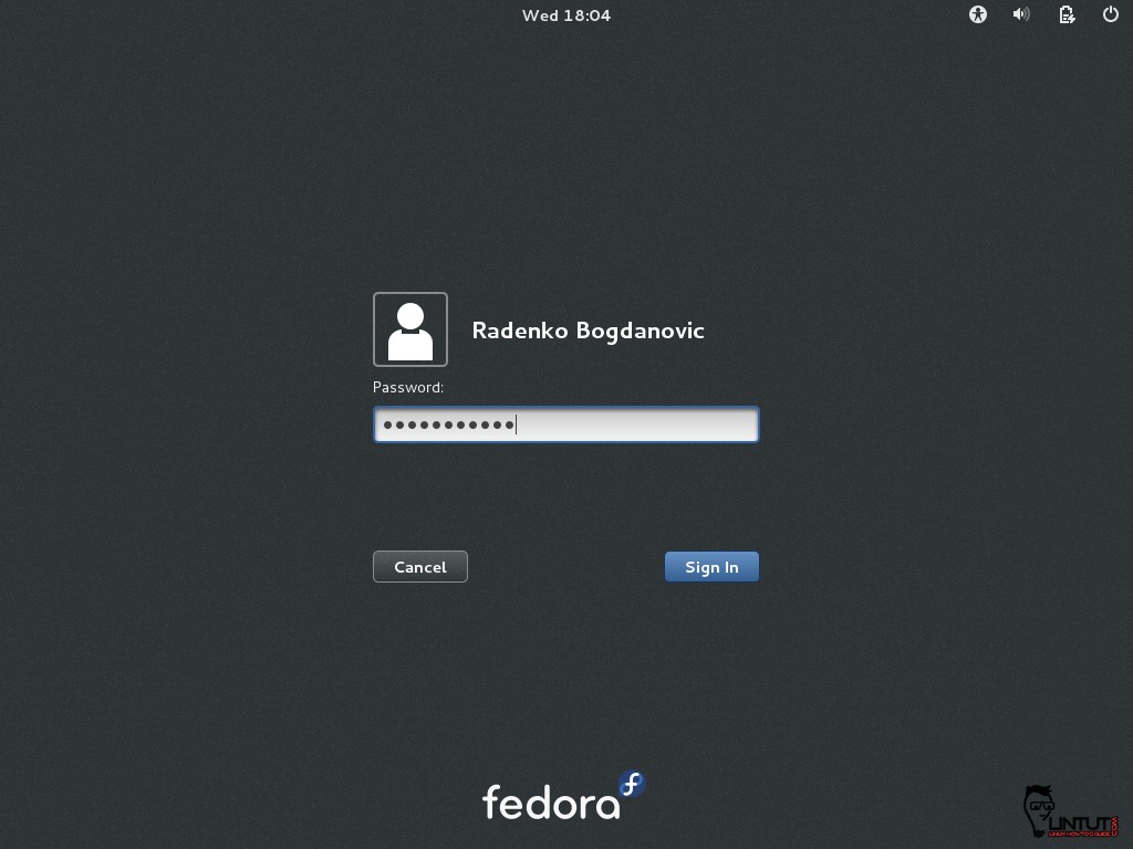 Fedora 19 “Schrödinger’s Cat” Login Screen