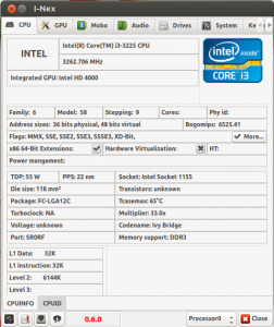 I-Nex CPU info
