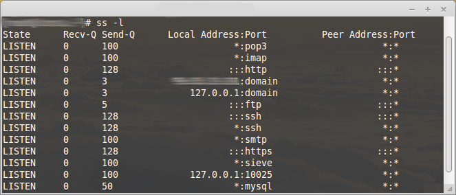  Display all open network ports