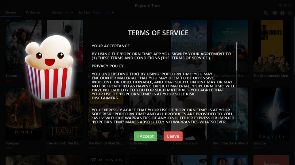 install popcorn time online linux