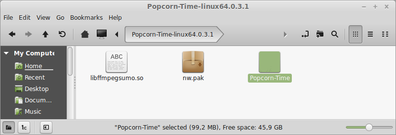 Start Popcorn Time application