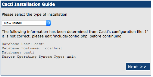 Cacti new install