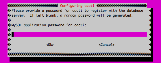 Create cacti password for cacti database