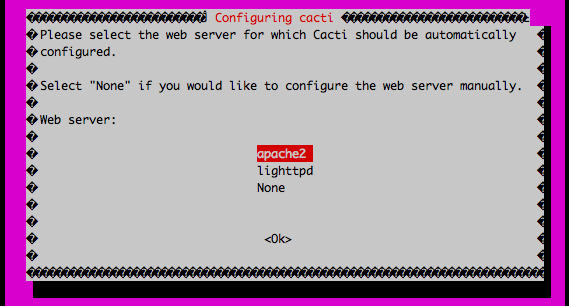 Select web server for cacti automatically configured