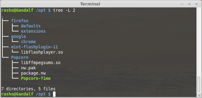 tree command example usage
