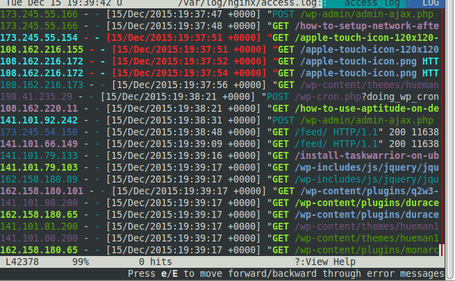 centos log viewer 7 in and File lnav Install Log   use Navigator and Ubuntu