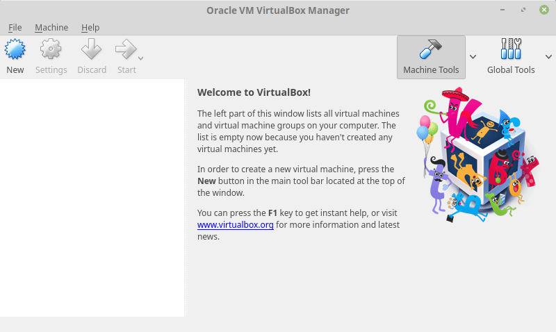 virtualbox 5.2. screen