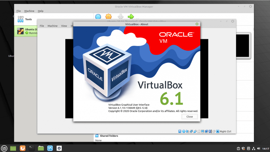 VirtualBox Running Virtual Machine On Linux Mint